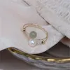 Anelli a grappolo fatti a mano naturale giada hetiana artificiale perle oro perle oro anello regolabile da 14k francese regalo di gioielli per ragazze