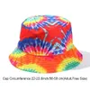 Stingy Brim Hats Fashion Double-Sided Gradient Bucket Hat for Men Women Hip hop Foldable Fisherman Cap Summer Sunscreen Cotton Couple Flat Hat