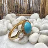 Bangle Europese en Amerikaanse wind turquoise Pearl Plating Bracelet Dames Persoonlijkheidstrend Net Red Sieraden