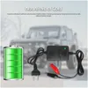 Billaddare 12V 1.3A Motorcykel Smart Power Charging Adapter för laddningsbar AGM -gel blybatteri 5AH 7AH 9AH 12AH DROP DELIVE DH2DV