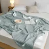 Blankets Towel Blanket Pure Color Gauze Waffle Cotton Air-conditioning Summer Quilt Simple Thin Section Dormitory Single Double Blanket R230819