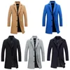 Mens Wool Blends Overcoat Coat Outwear Long Sleeve Trench Coats Jacket Stylish Elegant Pocket Winter Slim Men 230818