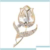 Stift brosches crystal tip brosch stift guld diamant blommaklänning affärsdräkt för kvinnor mode smycken will och sandy zbr9e qjmiy dr dhzag