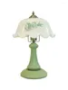 Lampes de table Lampe de chevet High-Grade American Retro Green Linglan Flower Glass French Ambiance Light