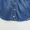 Chemisiers pour femmes lâches et minces à manches longues revers décontracté tout match chemise en jean haut à simple boutonnage