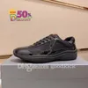 Prad Americas Cup Scarpe firmate Sneakers Top Scarpe da ginnastica piatte in pelle verniciata gialla Nero Bianco Mesh Traspirante Nylon Casual Camminata all'aperto