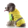 Vêtements pour chiens mode petit imperméable imperméable réfléchissant manteau de pluie à capuche pour animaux de compagnie chiot combinaison vêtements de pluie