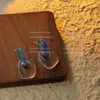 Studörhängen transparent geometri för kvinnor koreansk stil enkel blå lucite akryl öronpartner runt vatten droppa kvinnliga smycken