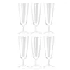 Vaisselle jetable 50JC 6 pièces flûtes à champagne transparentes tasse tasses en matière plastique