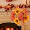 Kaarsenhouders esdoorn krans decoratieve ringen herfst kransen herfst muur hangende deur pe (plastic) decors gesimuleerd blad