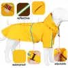 Aparentemente Capinho de chuva à prova d'água com capuz pequeno grande grande jaqueta de animais de estimação Moda ao ar livre Rain Rain Casten Puppy Travel Roupes Supplies