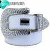 c12022 Designer Belt Bb Simon Belts for Men Women Shiny diamond belt white Blanc Classic cintura uomo boosluxurygoodsg