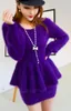 Women's Sweaters Girl's Mink Cashmere Pullover Coat Women Sweater Two-piece Dress Lotus Leaf Skirt Suit