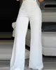 Womens Pants Capris Elegant High midja bred benstöddover Summer European American Fashion Simple Flased Trousers 230818
