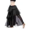 Scene Wear Professional Oregelbundet Belly Dance Chiffon kjol för kvinnor Elegant dansare Hem Practice Rave Dress Clothes Dancewear Outfit