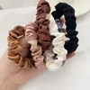 Party Favor 6pcs/Set Scrunchies Hårband Kvinnor Satin Scrunchies Stretch Ponytail Holder Handmade Present Pannband Hårtillbehör Q497