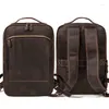 Backpack Fashion Leather Vintage Style Laptop Bag For Men Male Travel Bagpack Daypack Genuine Bags