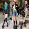 Bottes Punk Style Femme Kneehigh Zipper Fashion Patent Cuir Long Botties Automne Hiver High Heel Ladies Chaussures 230818
