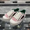 kids shoes lace-up Child Sneakers Letter printing baby casual shoes Size 26-35 Box protection Striped decoration canvas shoe