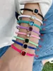 Bangle 3st Design Trendy Colorful Emamel Square Micro CZ Crystal Stackable Bangles Shiny Cubic Zircon