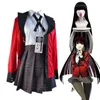 Cosplay Kakegurui Jabami Yumeko Kostüm Cadılar Bayramı Sayaka Zorlayıcı Kumarbaz Anime Okulu Kız Pileli Etek Üniforma Tam Set 230818