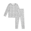 Pyjamas 2023aw Lou Girls Floral Thermal Underwear Close Fiting Soft Home Clothes Autumn Bottoming T Shirt Pants Set 230818