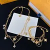 Micro incrustations cristal étoile double couche colliers lettre fleur multi couche claviculaire collier bracelet concepteur bijoux femmes festival vêtements de fête cadeaux HLVS5 -66