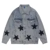 Vestes pour hommes Vintage Graphic Star Speckle encre Imprimer Denim Veste Hommes Mode Hip Hop Jeans Manteaux Streetwear Y2K Cowboy 230818