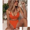 Dames zwemkleding High Tailed Bikini Push Up Two Pieces Swimsuit For Women Summer Girls Bathing Suits Biquini Maillot de Bain Y20031 DHRCP