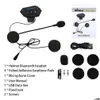 Intercom Motorcykel Intercom BT12 12S Hjälm trådlös Bluetooth 5.0 Hörlurhänder Huvudstere Stereo Music Antiinterference Waterproof Drop Drop