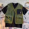 Gilets pour hommes Harajuku mode Cargo hommes Techwear militaire rétro contraste couleur couture sans manches Y2k vêtements décontractés à la mode