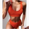 Dames zwemkleding High Tailed Bikini Push Up Two Pieces Swimsuit For Women Summer Girls Bathing Suits Biquini Maillot de Bain Y20031 DHRCP