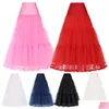 Jupes Gk Femmes Voile Double Couche Rétro Vintage Crinoline Jupon Jupon Solide Couleur Taille Haute Maxi Jupe Dames Y200326 Dro Dheem