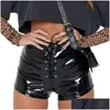 Shorts da donna Donne sexy in pelle PU Lace up rossa Bandata nera alta bendaggio mini Y200512 Abbigliamento per la consegna a goccia abiti da donna dhzqe