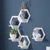 Nieuwheid items 3 stks muur organisator muurplank set pons bedmuurwand display standaard wand gemonteerd bloem pot houder tv backgrou kamer decora 230818