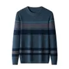 Pulls pour hommes COODRONY Marque 100 Laine Mérinos ONeck Pull En Tricot Rayé Homme Vêtements Automne Hiver Arrivée Classique Pull Homme Z30 230818