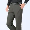 Pantalons pour hommes été mince automne coton épais costume droit pantalon ample affaires solide gris kaki décontracté marque vêtements YYQWSJ