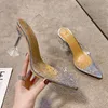 Sandals Crystal High Heel Women's Sandas Summer Modern Transparent Pointed s Stiletto Shoes Sexy Party shoe With Skirt 230818