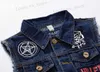 yelek erkek 2022 Men's Patches Design Jeans Vest Ripped Denim Waistcoat Men Denim Vest Man Sleeveless Jeans Vest Frayed size 6XL T230819