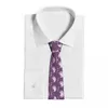 Bow Ties Cute Purple Dolphin Slipsan unisex polyester 8 cm marin hals för män mager klassiska kostymer tillbehör gravatas cosplay