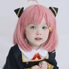 Hair Accessories Fake Hoods for Children Girl Cos Pink Wave Head Wig Props Kids Toupee Headgear Dress up P ographic 230818