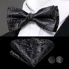 Cinture di seta nera maschile cummerbunds formale vintage jacquard floreale bowtie hanky gemelli corsetto cintura per il regalo per il ballo di primatura maschile