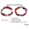 Bedelarmbanden drop levering 2021 10-12 mm gebarsten agaat irregar vorm natuursteen colorf kralen armband 7 chakra's genston veel geluk dhyst