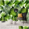 Wallpapers Custom 3D Mural Wallpaper Tropical Rain Forest Banana Leaves Po Murals Living Room Restaurant Cafe Backdrop Wall Paper Mura Dhgwq