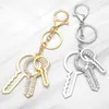 Keychains Wangaiyao Fashion Creative Keychain Unisex Niche Design Alloy Rhinestone Key Pendant Simulation Sieraden