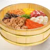 Dinnerware Sets Chinese Containers Sushi Bucket Serving Japanese Rice Bowls Storage Home Wooden Round Restaurant