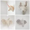 Pluxh Wall Stuff Stuff Made Felt Animals Head Ins sala de quarto decoração Elephant Unicorn Plush Toys Heads Animal Wall Decoration for Children Soft Instale 230818