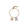 Brand Designer MiuMiu Fashion bracelet diamond crystal square is designed Ins light luxury arrow pierces the heart hand ornament light luxury Accessories Jewelry