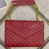 Bolso de diseñador Bolso de hombro para mujer Bolso para teléfono celular Bolso cruzado con sobre de caviar en V acolchado alto Cartera