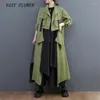 Женские траншевые пальто с длинным рукавом негабаритный винтажный случайный свободный осенний летний весенний пальто для женщин 2023 Одежда верхняя одежда
